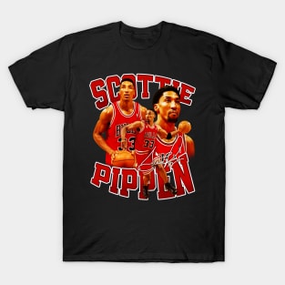 Scottie Pippen Basketball Legend Signature Vintage Retro 80s 90s Bootleg Rap Style T-Shirt